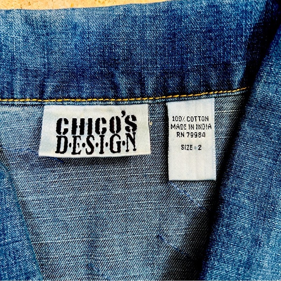 Vintage Chico’s Design Beaded Denim Vest – Size Large (Chico’s 2) - Picture 10 of 11